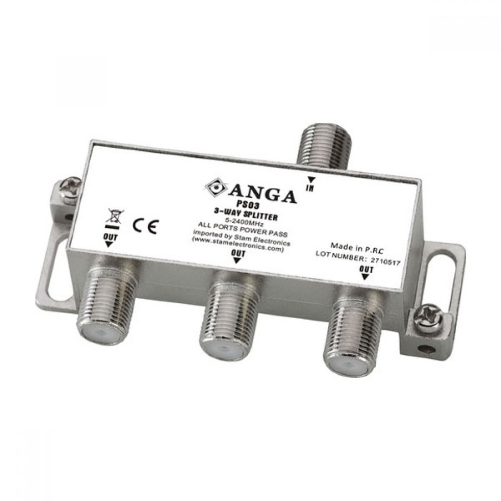 Διακλαδωτής ANGA PS03 Splitter με Διέλευση Τάσης